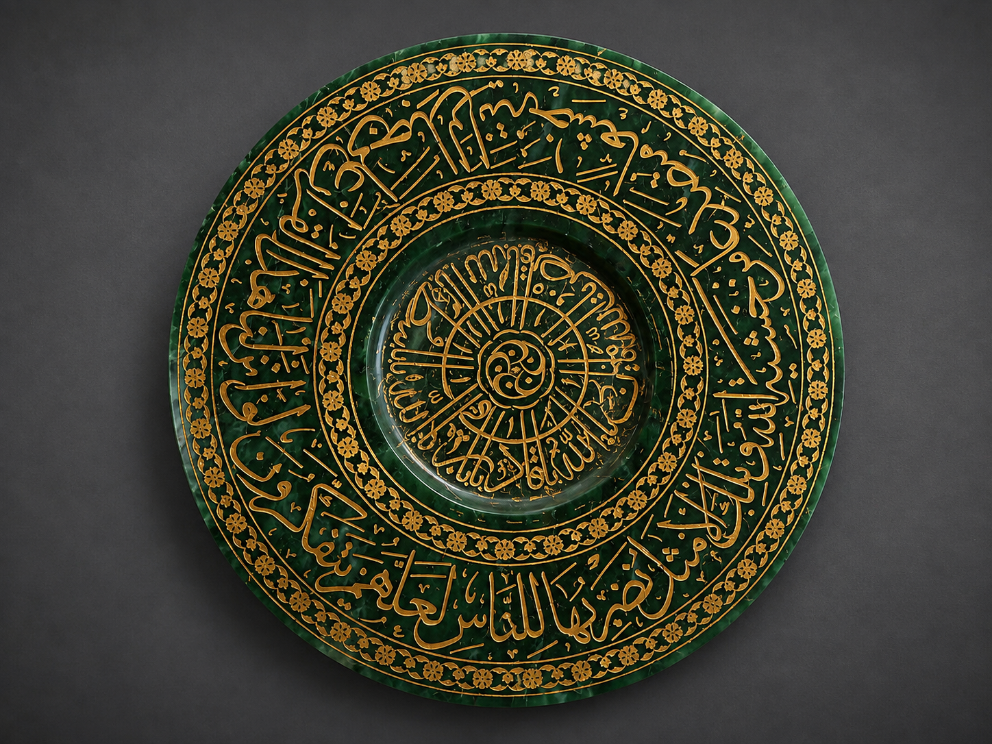 Rare Mughal Jade-stone Green Plate